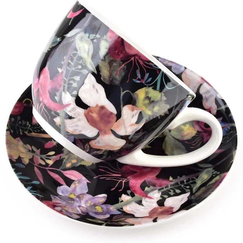 Porcelánová šálka s podšálkou Harper Flowers 250 ml