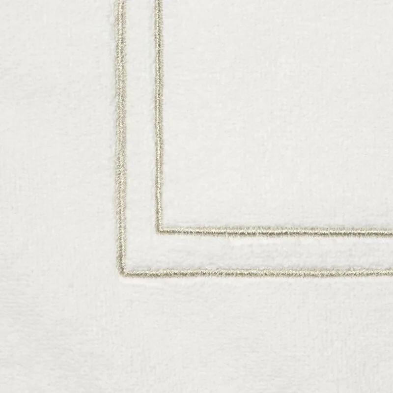 Dekorstudio Kúpeľňový koberec OLIVIA so zlatou výšivkou - biely