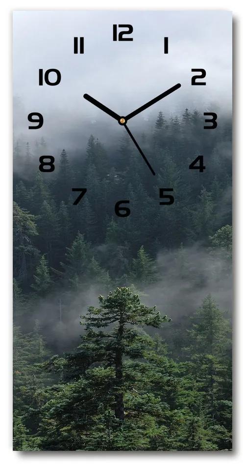 Nástenné sklenené hodiny Hmla nad lesom pl_zsp_30x60_c-f_103817714