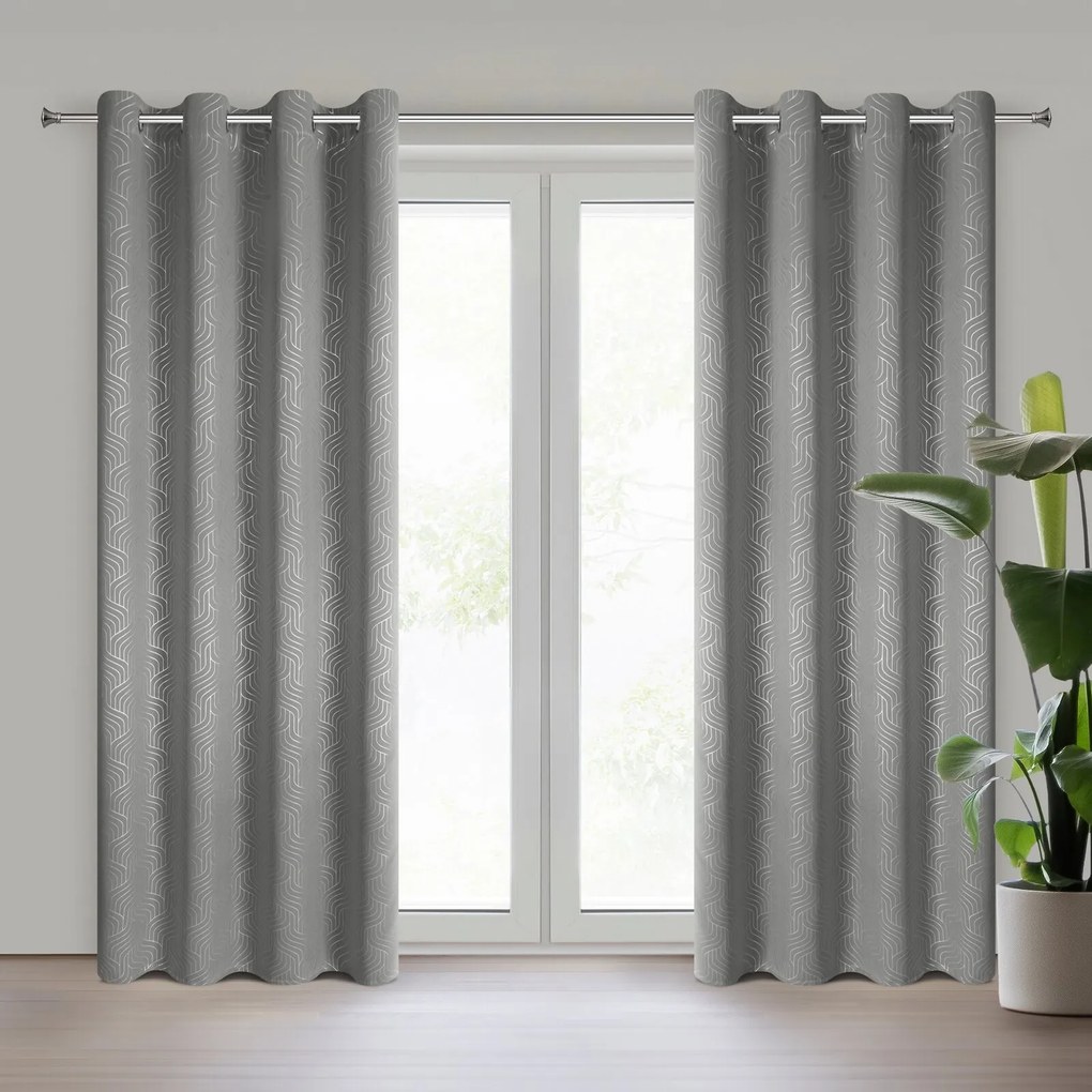 ZÁVES NA KRÚŽKOCH OLETA 140X250 CM VZOROVANÁ