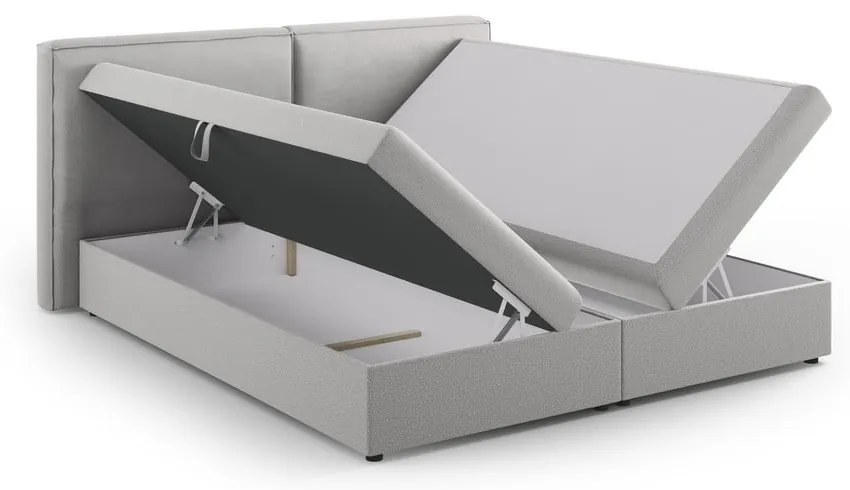 Svetlosivá boxspring posteľ s úložným priestorom 160x200 cm Arendal – Cosmopolitan Design