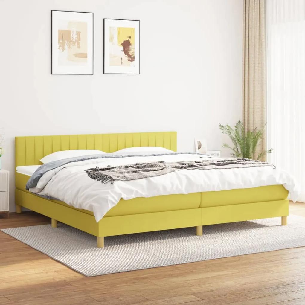 Boxspring posteľ s matracom zelená 200x200 cm látka 3140808