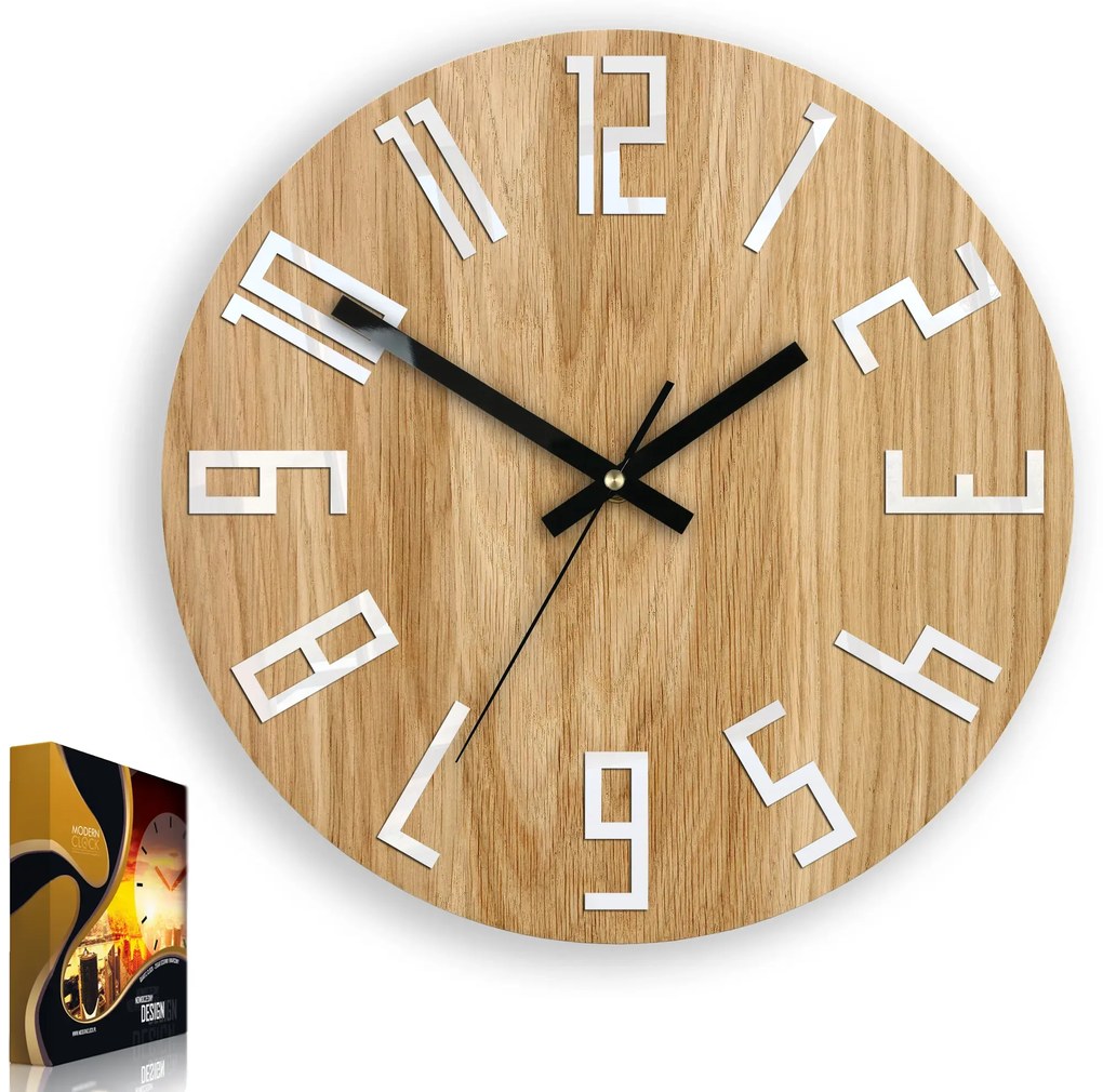 Nástěnné hodiny Slim Dub hnědo-černé