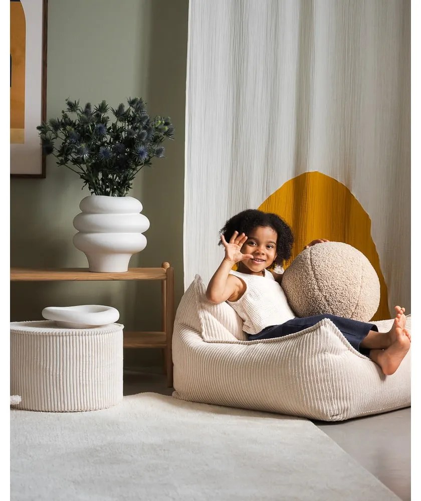 Krémový menčestrový detský puf – Wigiwama
