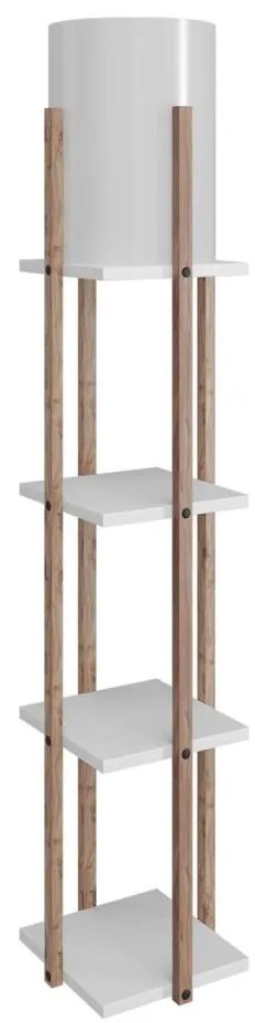 Stojacia lampa s poličkami NORA 1xE27/40W/230V hnedá/biela