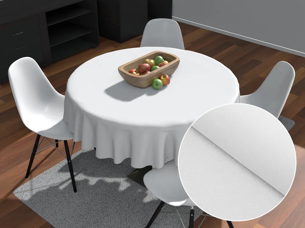 Biante Dekoračný okrúhly obrus BKU-112 Dymovo biely Ø 120 cm