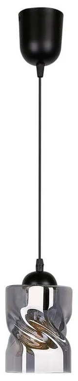 Čierne závesné svietidlo so skleneným tienidlom ø 10 cm Felis - Candellux Lighting