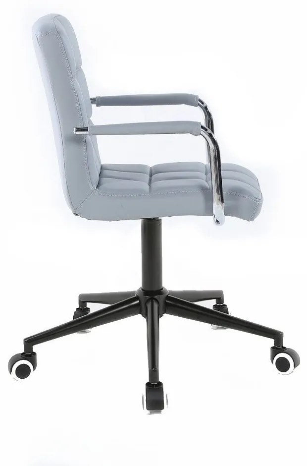 LuxuryForm DESIGN Stolička VERONA na čiernej podstave s kolieskami - šedá