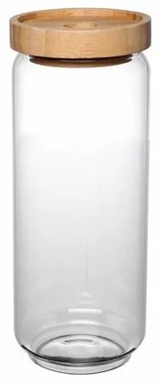 4Home Sklenená dóza na potraviny s viečkom Bamboo Style, 1000 ml, 1000 ml