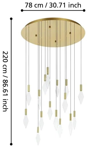 Eglo 390361 - LED Stmievateľný luster na lanku MIRADOR 16xLED/3,3W/230V pr. 78 cm