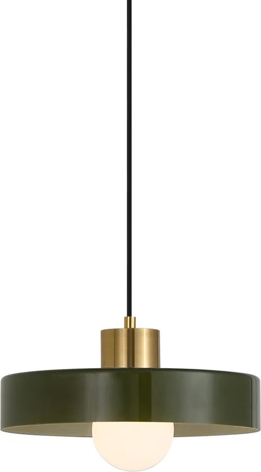 Retro závesná lampa mosadzná so zelenou pre 1-fázový koľajnicový systém - Iconic Jina