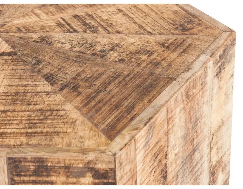 furniture-nabytek.cz - Sada 3 masívnych konferenčných stolíkov Caribou Mango, lakovaných, prírodných, šesťhranných