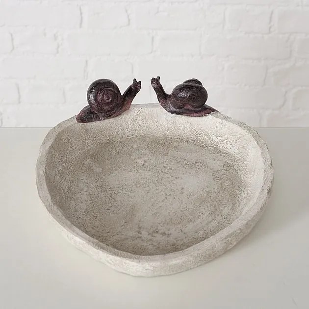 Napájadlo pre vtáky Snails, 6x21 cm, polyresín, béžová