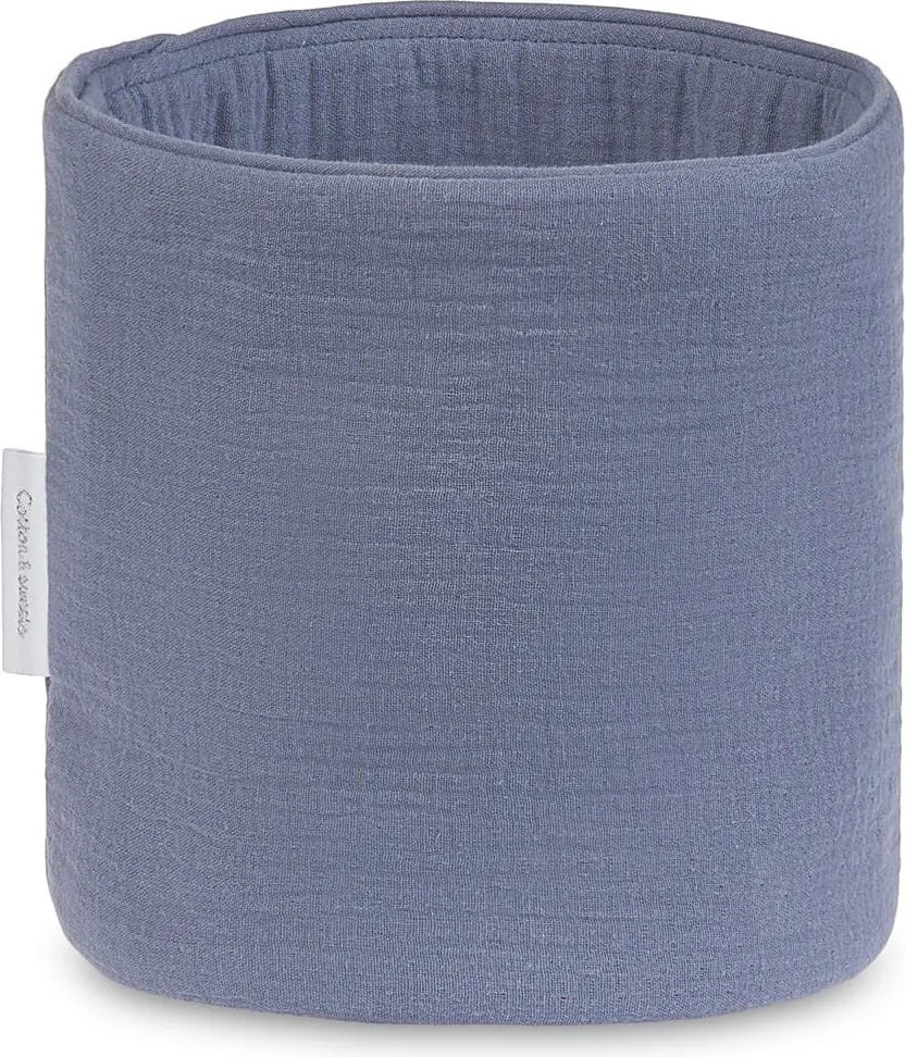 Mušelínový úložný košík tmavo modrá