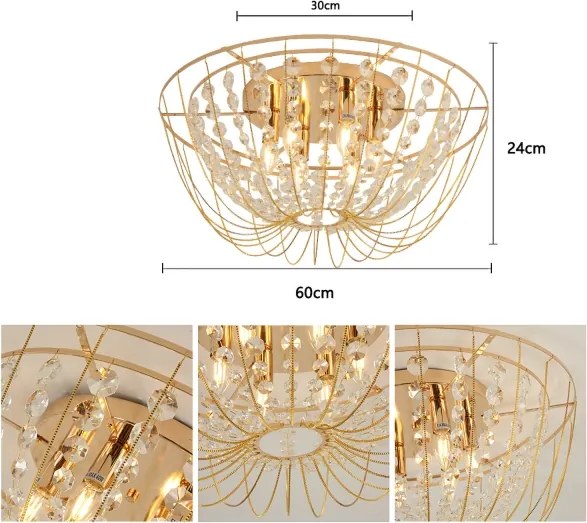 Brilagi - Prisadený luster VASTERAS 6xE14/40W/230V pr. 60 cm