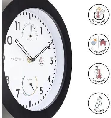 Vonkajšie hodiny NeXtime Daisy Ø25,5 cm čierno-biele