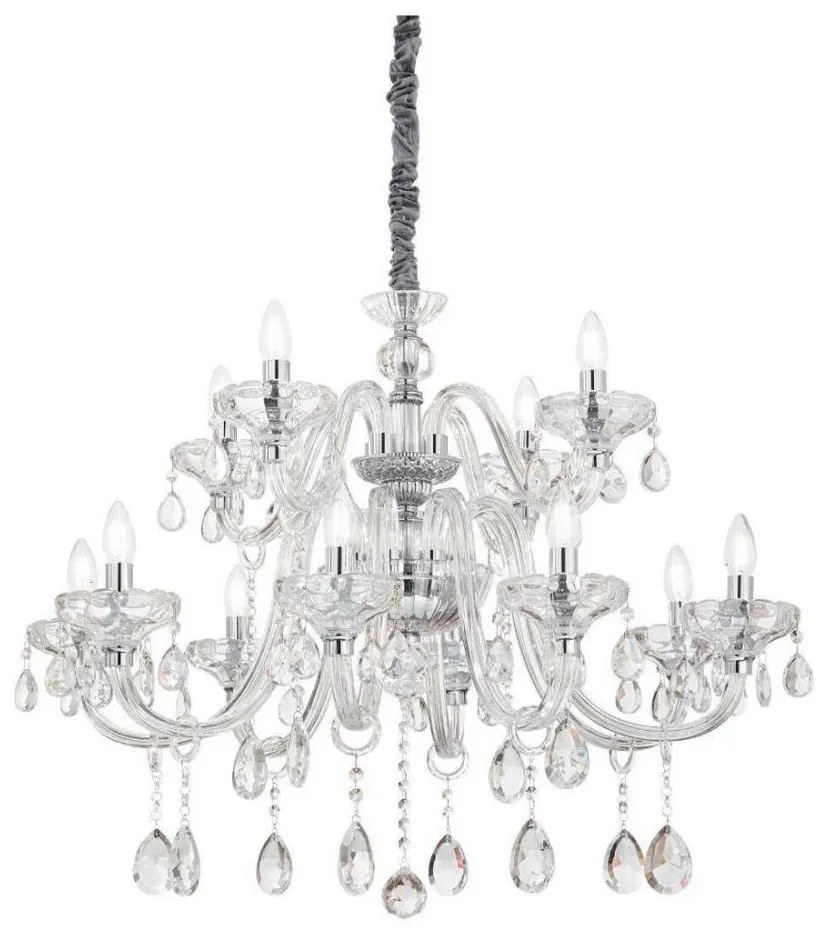 Ideal Lux - Krištáľový luster na reťazi CONTINENTAL 12xE14/40W/230V pr. 86cm číra