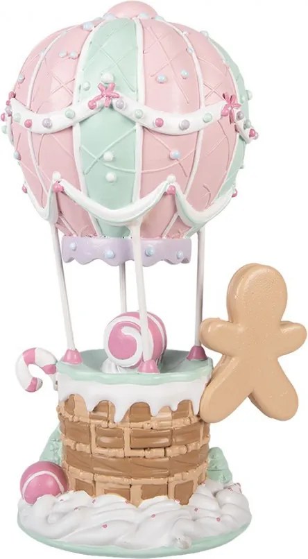 Vianočné dekorácie teplovzdušný balón s perníčkom Pastel Christmas Chic - 18*14*31 cm