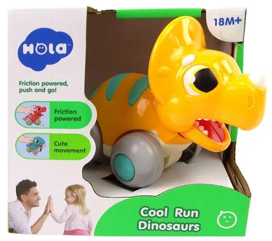 Lean Toys Dinosaurus na kolesách pre najmenších – žltý