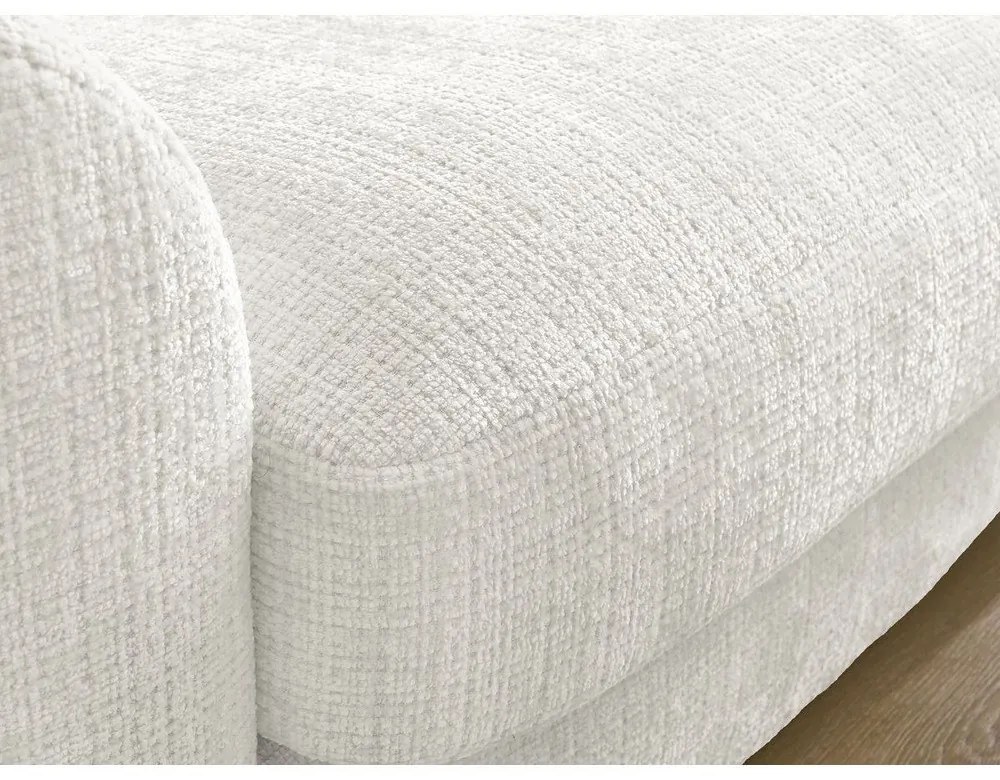 Biela ženilková rohová pohovka (pravý roh/s leňoškou) Leonore – Bobochic Paris