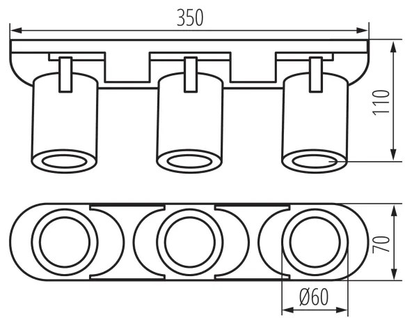 Kanlux 38962 - Bodové svietidlo LAURIN 3xGU10/10W/230V mosadz/čierna