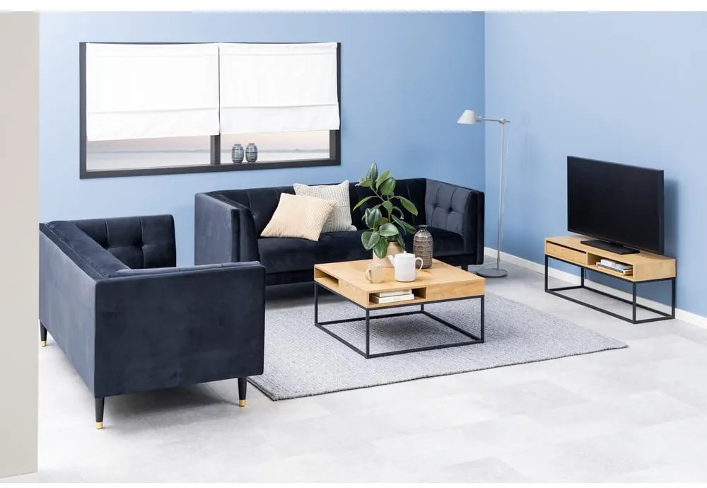 Konferenčný stolík s doskou v dubovom dekore v tmavoprírodnej farbe 80x80 cm Willford – Actona