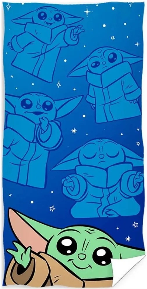 Bavlnená plážová osuška Star Wars - motív Baby Yoda Galaxie Grogu - 100% bavlna - 70 x 140 cm