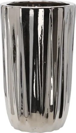 Keramický obal na květináč Frosis 24,5 cm stříbrný