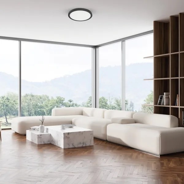 LED stropné svietidlo EVORA LED/24W/230V 3000/4000/6000K priemer 30 cm čierne