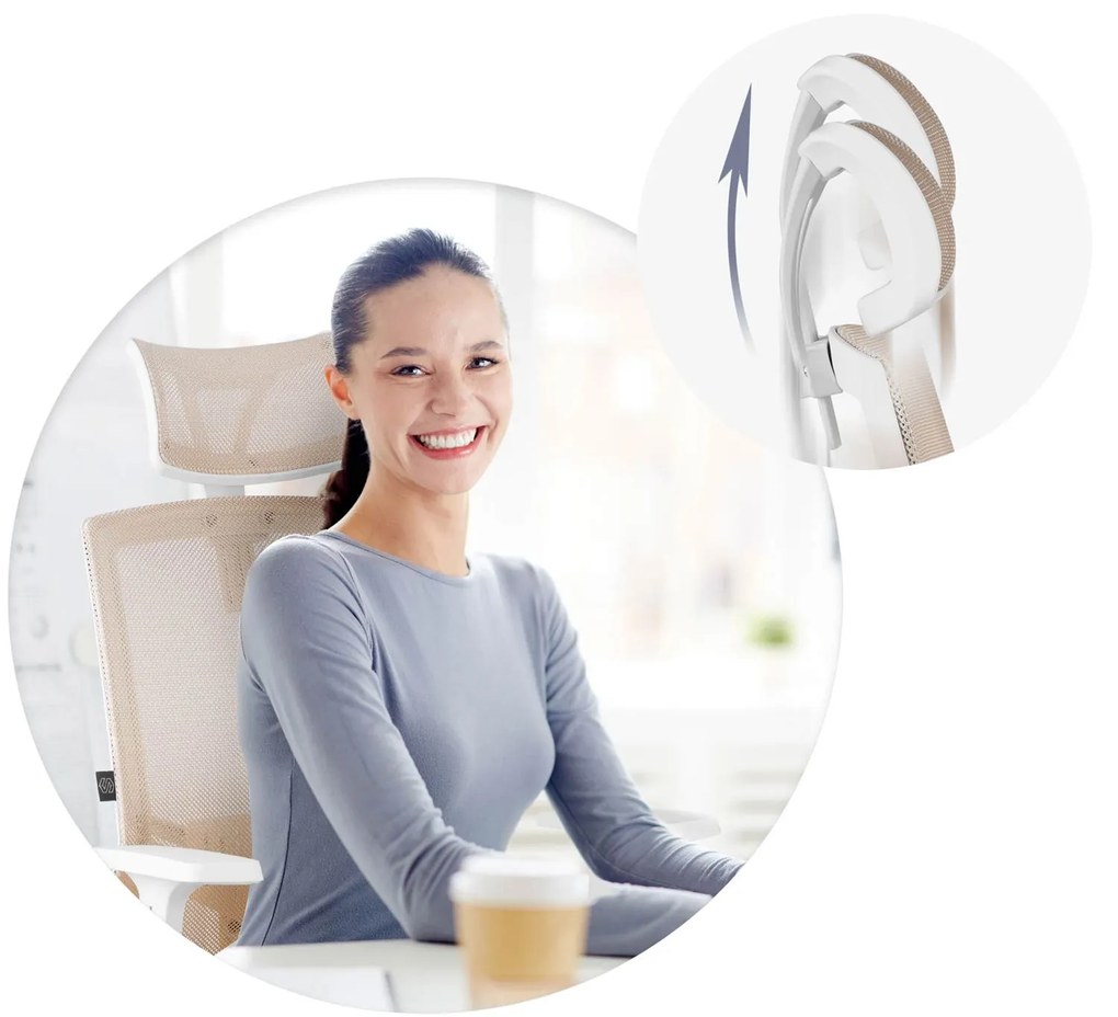 Kancelárska stolička z mikrosieťoviny Sofotel Rotar 240102- béžová