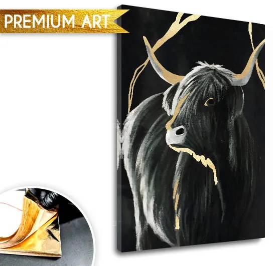 Obrazy na plátne - PREMIUM ART – Čierny býk | rôzne rozmery