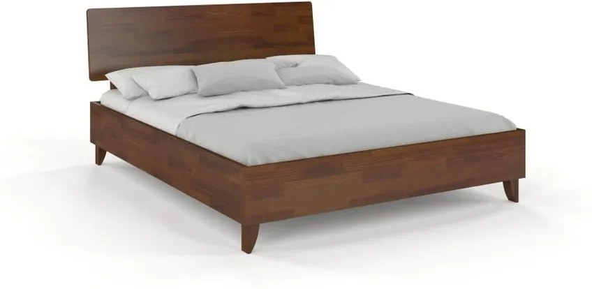 Dvojlôžková posteľ z masívneho borovicového dreva SKANDICA Viveca Dark, 200 x 200 cm