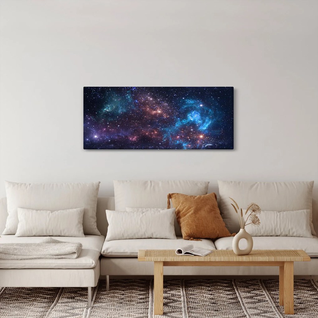 Obraz - Nočná obloha (120x50 cm)