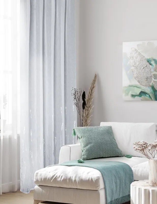 Dekorstudio Hotová záclona so striebornou potlačou LINZI