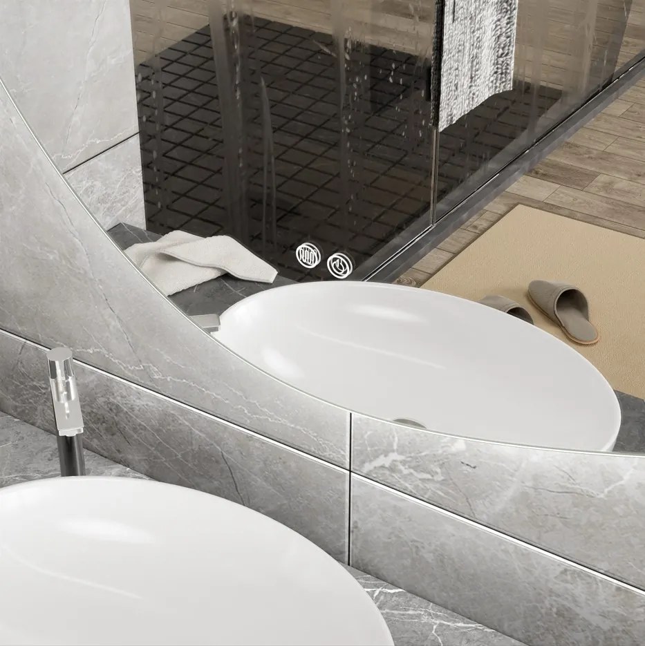 Erga Amelia, asymetrické LED zrkadlo 140x75 cm, 4477 lm, 3 farby svetla, zadné osvetlenie, ERG-V01-407-1475-00