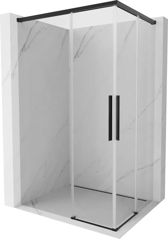 Mexen Rox, Duo posuvný sprchový kút 95 x 75 cm, číre sklo, čierny profil, 8C2D-095-075-70-00