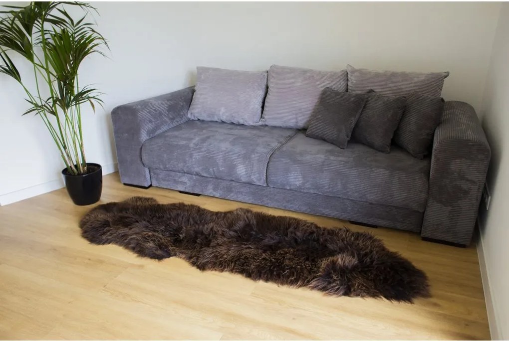 Ovčia kožušina double hnedá 180x65 cm
