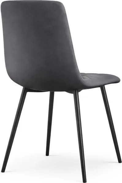 Jedálenská stolička MILO zamatová, grafitová / čierne nohy