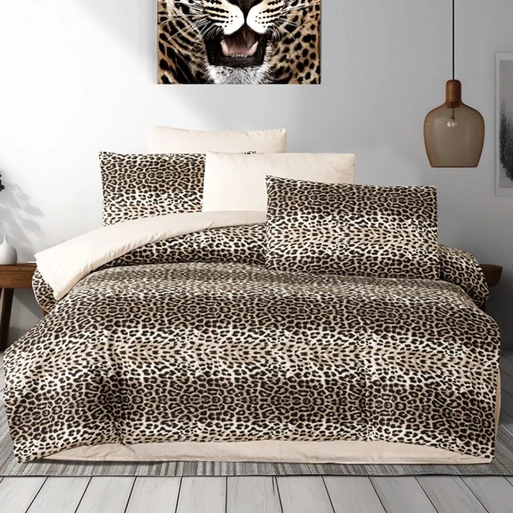 Obliečky bavlnené Leopard 200x140cm+90x70cm TiaHome