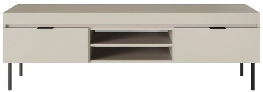 TV stolík Sentia 157 cm s 2 otvorenými policami - kašmírová / čierna
