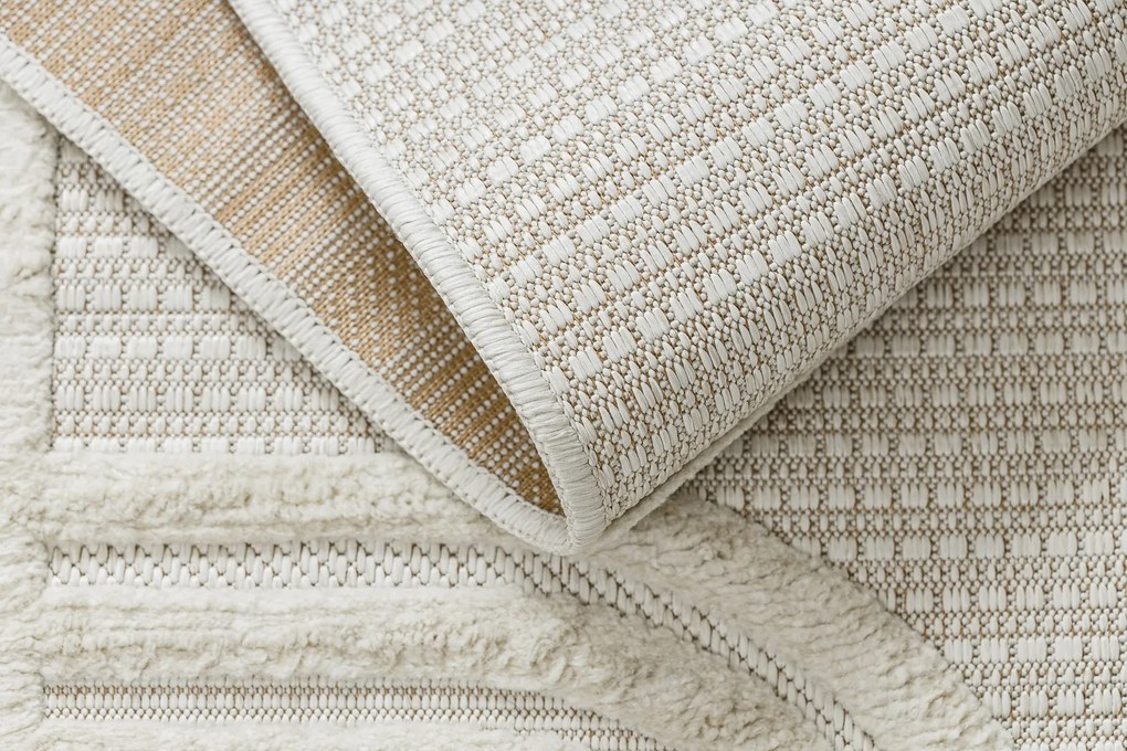 Koberec SANTO SIZAL 1001 Geometrický, biely