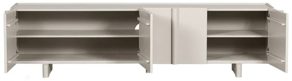 Krémovobiely modulárny TV stolík z borovicového dreva 200x53 cm Basu – WOOOD