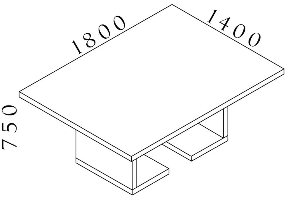 Konferenčný stôl Lineart 180 x 140 cm, brest svetlý