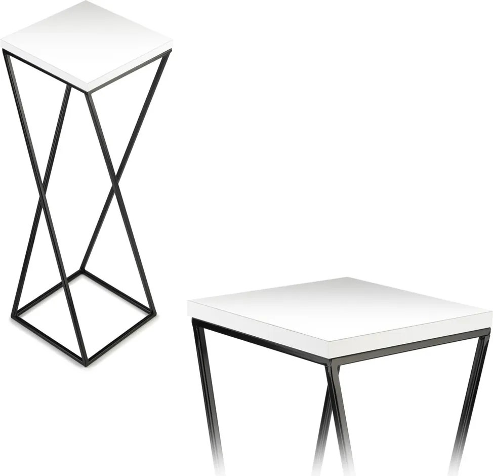 STOJAN NA KVETINÁČ LOFT7 70X24X24 CM ČIERNA/BIELA