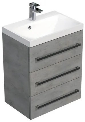 Kúpeľňová skrinka s umývadlom SAT Cube Way 60x76,5x40 cm betón CUBE2603BE, 1 ks