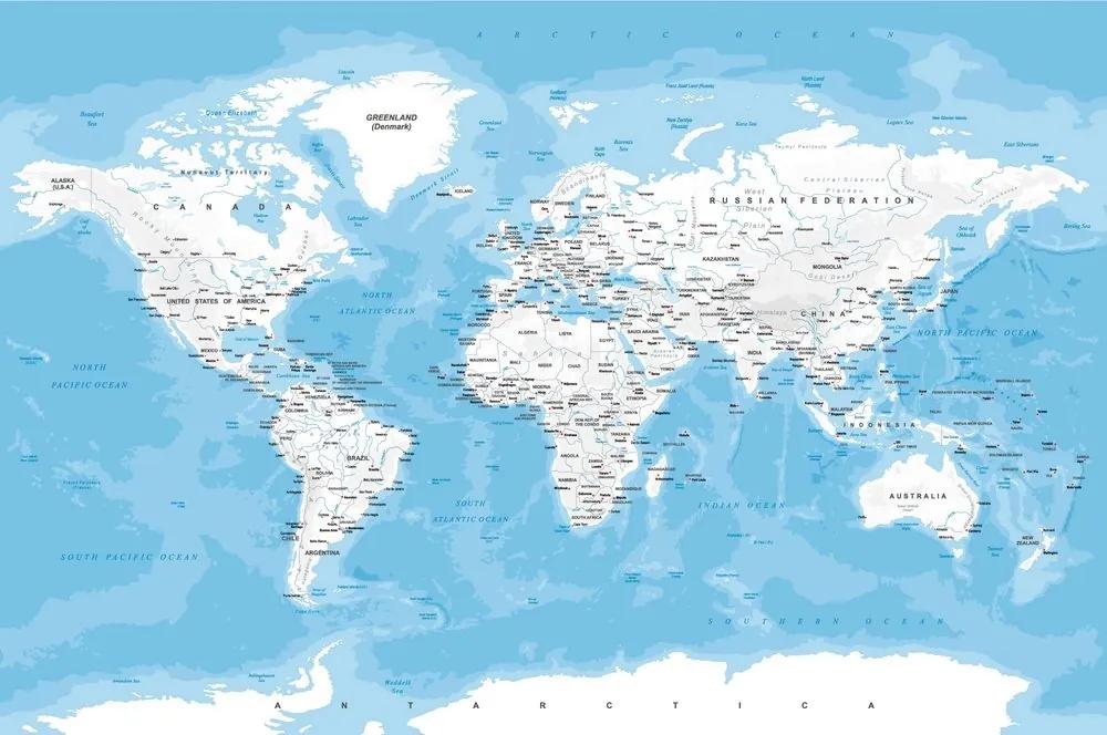 Samolepiaca tapeta štýlová mapa sveta - 150x100