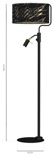 Stojacia lampa SENSO 1xE27/40W/230V + 1xGU10/7W čierna