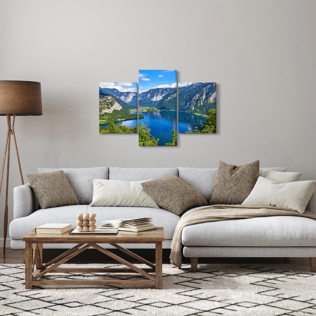 Obraz - Halštatské jazero, Hallstatt, Rakúsko (90x60 cm)