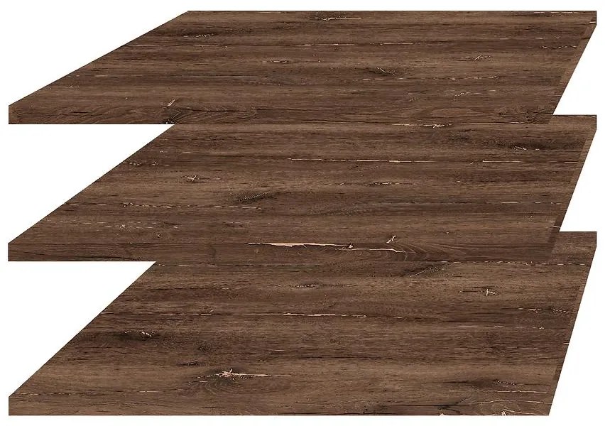 Police Sigma 02 pre posuvnú skriňu-3 ks dub flagstaf tmavý