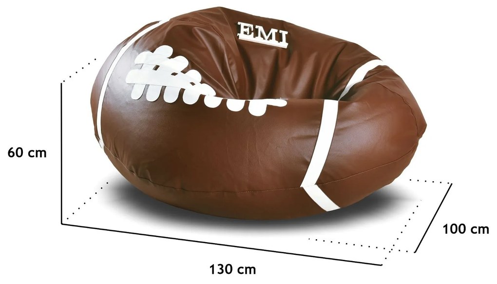 Sedací vak lopta tmavohnedá EMI